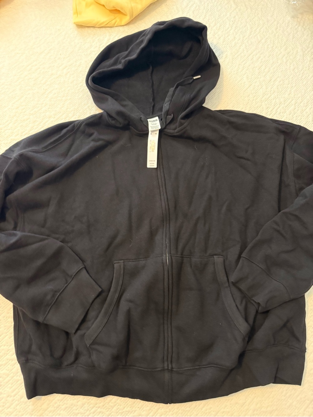 PINK Victoria's Secret Black Full-Zip Hoodie CL NWT